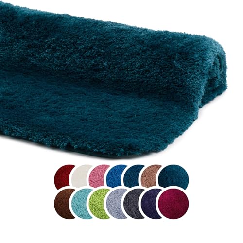 liebling Superior Badteppich mit Anti-Rutsch-Beschichtung, 100% Polyester (Mikrofaser), 50 x 70 cm, 30 Grad waschbar, Fußbodenheizung geeignet, Farbe: Lagune von liebling