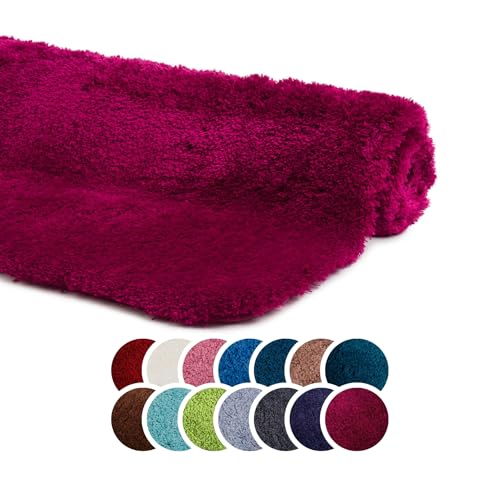 liebling Superior Badteppich mit Anti-Rutsch-Beschichtung, 100% Polyester (Mikrofaser), 50 x 70 cm, 30 Grad waschbar, Fußbodenheizung geeignet, Farbe: cyclam von liebling