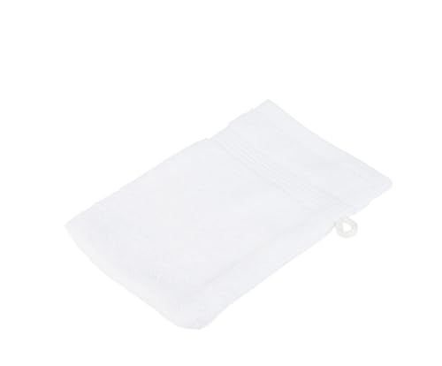 liebling Waschhandschuh, 100% hochwertige Baumwolle, Serie Miami, 17 x 24 cm, waschbar & trocknergeeignet, Farbe: weiß von liebling