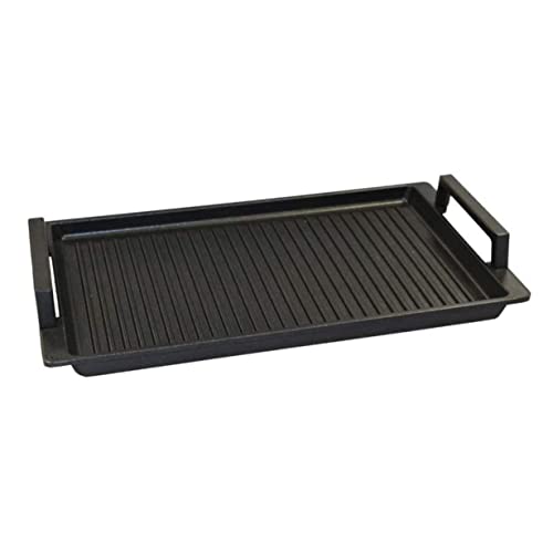 Lieblingspfanne Grillplatte BBQ 41x24 cm I mit Seitengriffen & 4-fach-Antihaftbeschichtung I aus Aluminium Guss für alle Herdarten inkl. Induktion & Gasgrill von lieblingspfanne handmade in germany