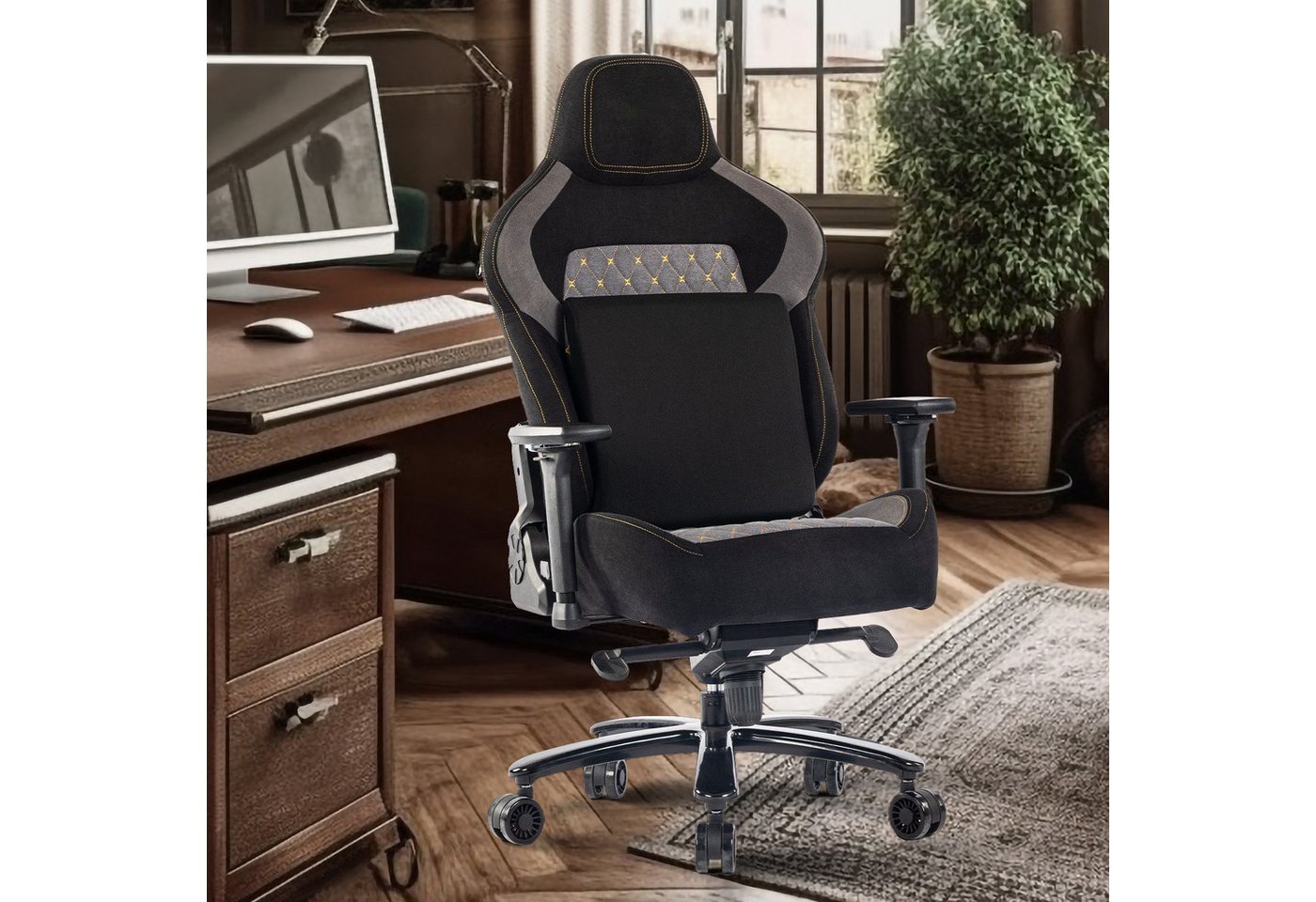 liebtech Gaming Chair 4D-Gaming-Stuhl mit Lordosenstütze (Gaming-Stuhl, 200 kg, robuster Bürostuhl, 200 kg, verstellbare Armlehnen), Chefsessel, ergonomischer Schreibtischstuhl von liebtech