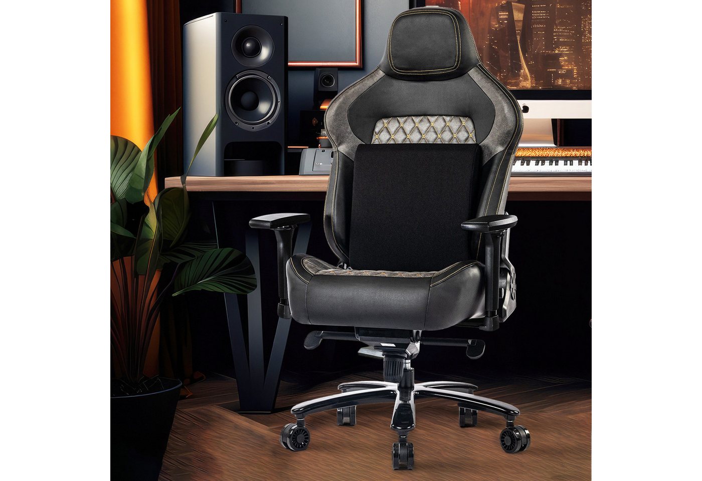 liebtech Gaming Chair Gaming-Stuhl 200KG Haltbarkeit Bürostuhl (200KG Verstellbare Armlehne 4D Gamer-Stuhl), mit Lordosenstütze Executive-Stuhl Ergonomischer Schreibtischstuhl von liebtech