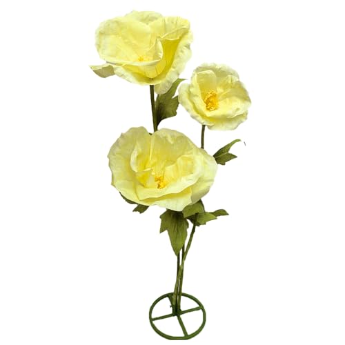 Gelb 3PCS Giant Flower Dekorative künstliche Blüte mit realistischen Farben Perfekt für Haus Garten Hochzeiten Parteien Display Umweltfreundlich Langlebig Wasserdicht 3D Floral Arrangement Ideal von lifemet