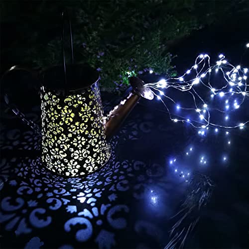 lifemet Solar Gartendeko Gießkanne Lichter - Wasserdicht LED Art Licht Duschlicht Lichterkette Gießkannenlicht für Hofweg Rasen Mit Ständer Kaltes Weiß von lifemet