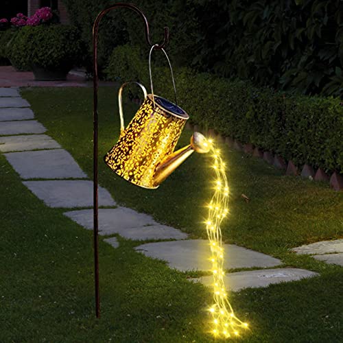 Solar Gießkanne Lichter LED Außen SolarLaterne Lampe lichterketten für aussen Garten Fairy Duschlicht Gartendekoration Metall Vintage Solarleuchten Balkon Tisch von lifemet