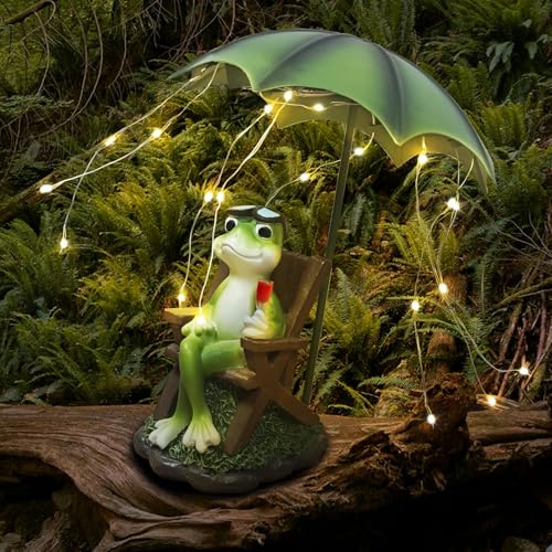 lifemet Solar Outdoor Garten Dekoration - Frosch mit Rebe Tier Statue IP65 Wasserdicht Mini Teich Dekorationen Harz Märchen Kunst Ornament Garten Geschenk für Familie/Freunde/Kollegen lifemet Solar Outdoor Garten Dekoration - Frosch mit Rebe Tier Statue IP65 Wasserdicht Mini Teich Dekorationen Harz Märchen Kunst Ornament Garten Geschenk für Familie/Freunde/Kollegen von lifemet