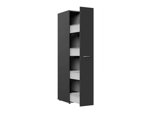 lifestyle4living | Moderner Apothekerschrank Schwarz mit Auszug | 54 cm Tiefe | 4 Einteilungen | Hochschrank 185 cm Höhe lifestyle4living | Moderner Apothekerschrank Schwarz mit Auszug | 54 cm Tiefe | 4 Einteilungen | Hochschrank 185 cm Höhe von lifestyle4living