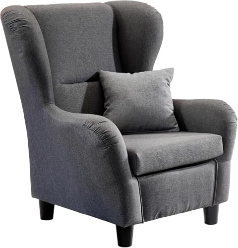 lifestyle4living - Moderner Ohrensessel – Große Auswahl an Stoffen und Farben - Gemütlicher Designer-Sessel im eleganten Landhaus-Stil, Grau lifestyle4living - Moderner Ohrensessel – Große Auswahl an Stoffen und Farben - Gemütlicher Designer-Sessel im eleganten Landhaus-Stil, Grau von lifestyle4living