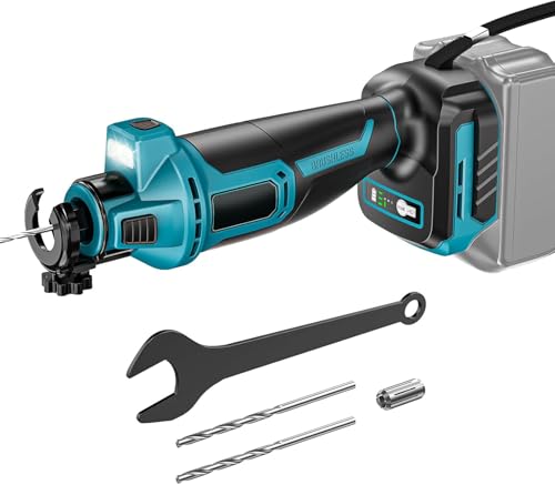 Akku Rotationsschneider für Makita 18V Batterie, Akku Rotationswerkzeug mit Bohrer und Spannfutter, 3 Geschwindigkeiten, LED-Licht, Bürstenloser Motor, für Gipskarton, Holz, Sperrholz von lifetter