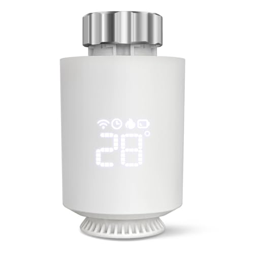Smartes Heizkörperthermostat, Digitaler Thermostat Heizung, smartes Thermostat mit App-Funktion, Alexa & Google Assistant Steuerung, Zusatzprodukt für WLAN Starterset von lifetter