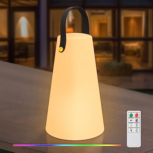 Outdoor Lampe Tragbare Mehrfarbiges Led Outdoor Lampe Kabellos USB Aufladbar Tischleuchte mit Fernbedienung Außen Dimmbar 8 Farben RGB Wasserdichtes für Camping Terrasse Garten Heimat Deko… von light to hope