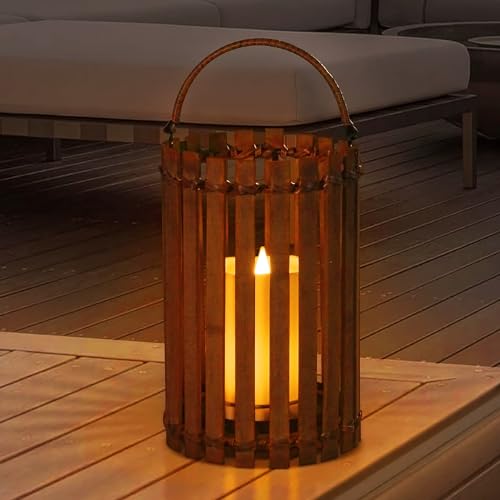 light to hope Bambus LED Kerzen Flackernde Flamme, LED Teelichter AA-Batterien Tischlampe Kabellos für Schlafzimmer, Garten, Esstisch, Balkon, Hotel von light to hope