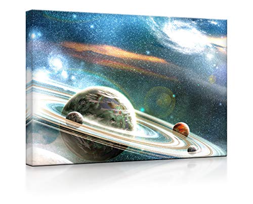 lightbox multicolor | LED Wandbilder | Planet mit Ringsystem | 100x70 cm | Fully Lighted von lightbox multicolor