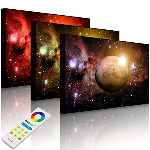 Lightbox-Multicolor | Leuchtbilder für die Wand | Planet Mars im Universum | 100x70 cm | Front Lighted von lightbox-multicolor.com