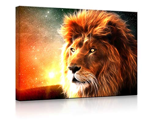 lightbox multicolor | Bild mit LED Beleuchtung | Löwe Abstrakt Art | 100x70 cm | Front Lighted von lightbox multicolor