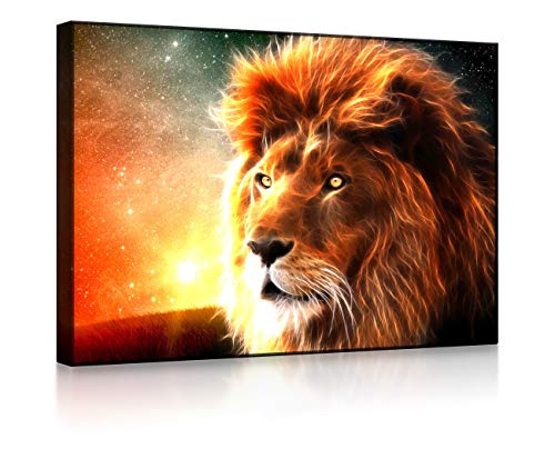 lightbox multicolor | Bild mit LED Beleuchtung | Löwe Abstrakt Art | 80x60 cm | Front Lighted von lightbox multicolor