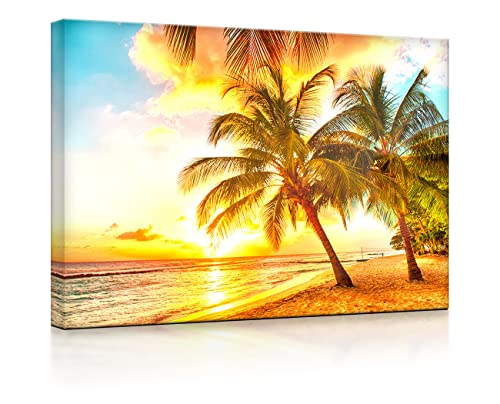 lightbox multicolor | Bilder mit LED Beleuchtung | Sonnenuntergang in der Karibik auf Barbados | 100x70 cm | Fully Lighted von lightbox multicolor
