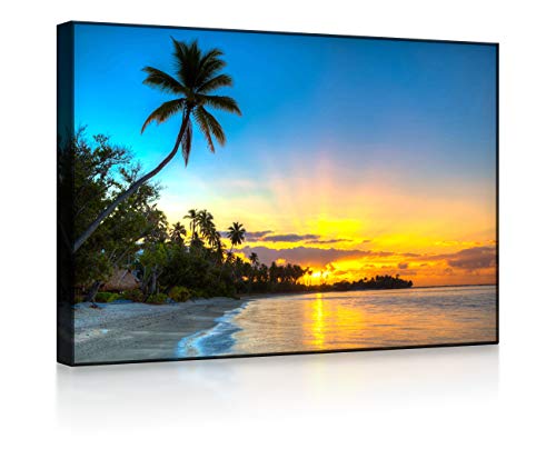 lightbox multicolor | Bilder mit LED Hintergrundbeleuchtung | Palmen am Strand | 100x70 cm | Fully Lighted von lightbox multicolor
