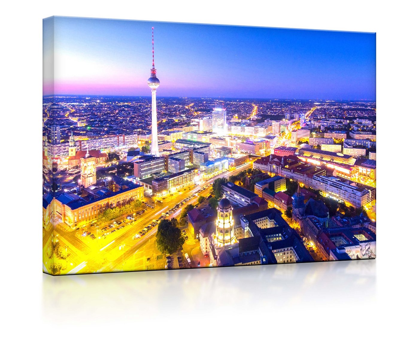 lightbox-multicolor LED-Bild Berlin City fully lighted / 60x40cm, Leuchtbild mit Fernbedienung von lightbox-multicolor