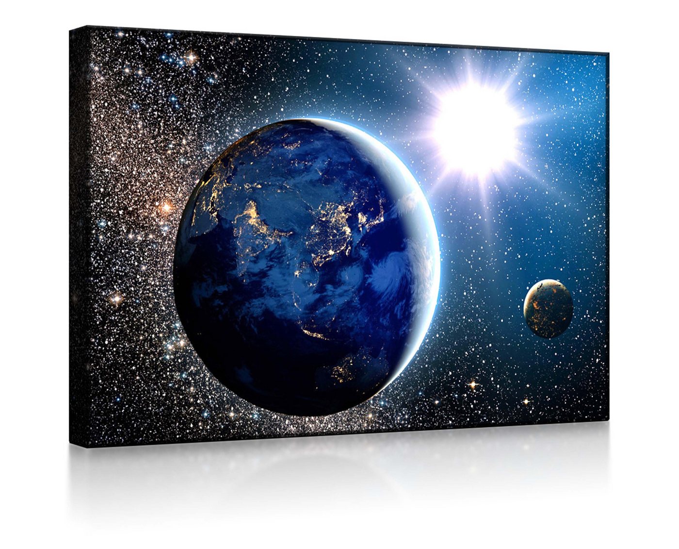 lightbox-multicolor LED-Bild Erde im Weltall front lighted / 60x40cm, Leuchtbild mit Fernbedienung von lightbox-multicolor