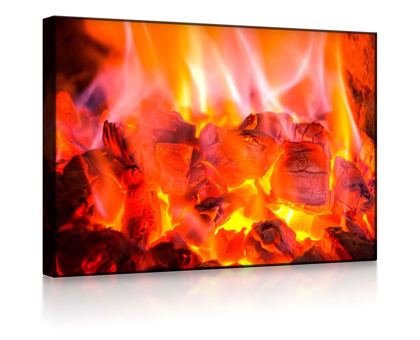 lightbox-multicolor LED-Bild Feuer und Glut front lighted / 60x40cm, Leuchtbild mit Fernbedienung von lightbox-multicolor