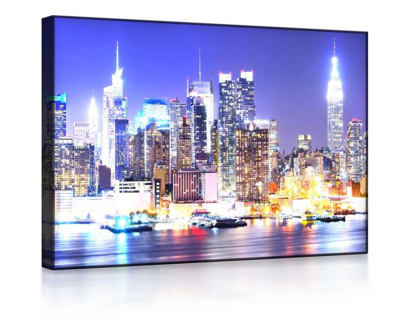lightbox-multicolor LED-Bild New York City Skyline front lighted / 60x40cm, Leuchtbild mit Fernbedienung von lightbox-multicolor