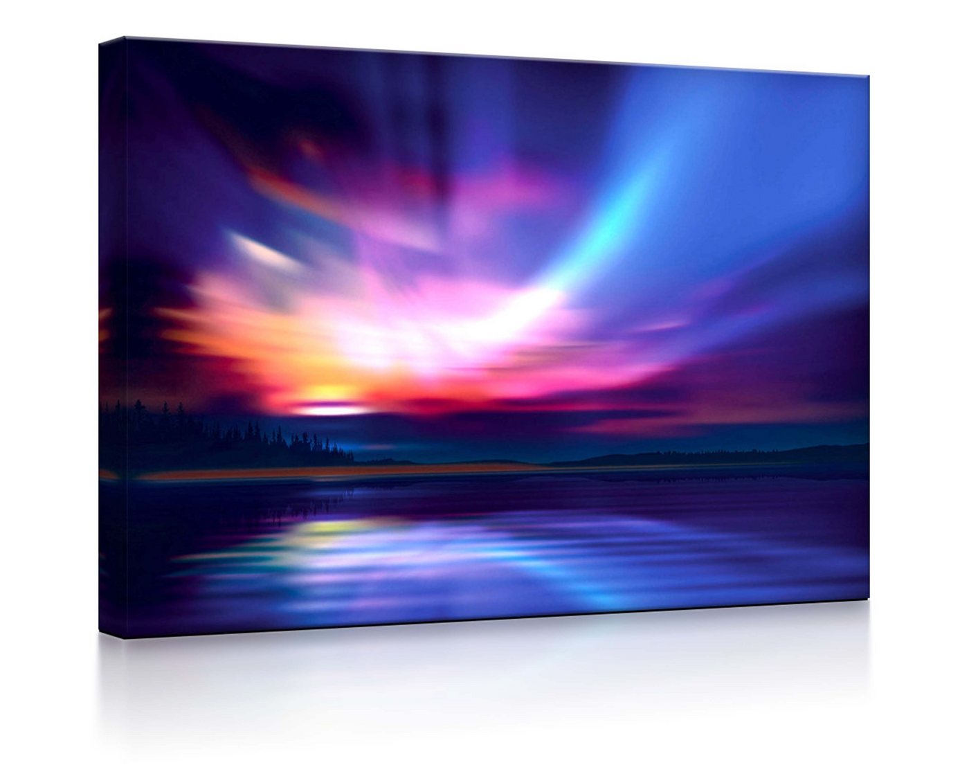 lightbox-multicolor LED-Bild Nordische Polarlichter fully lighted / 60x40cm, Leuchtbild mit Fernbedienung von lightbox-multicolor