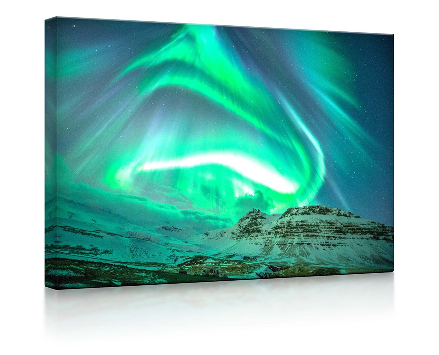lightbox-multicolor LED-Bild Nordlichter über Island fully lighted / 60x40cm, Leuchtbild mit Fernbedienung von lightbox-multicolor