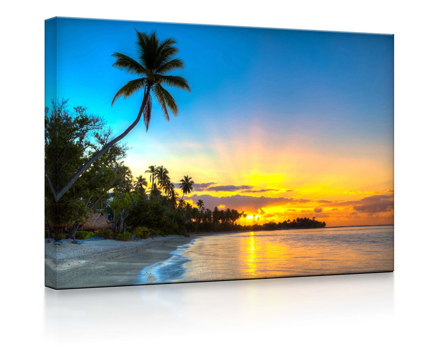 lightbox-multicolor LED-Bild Palmen am Strand fully lighted / 60x40cm, Leuchtbild mit Fernbedienung von lightbox-multicolor