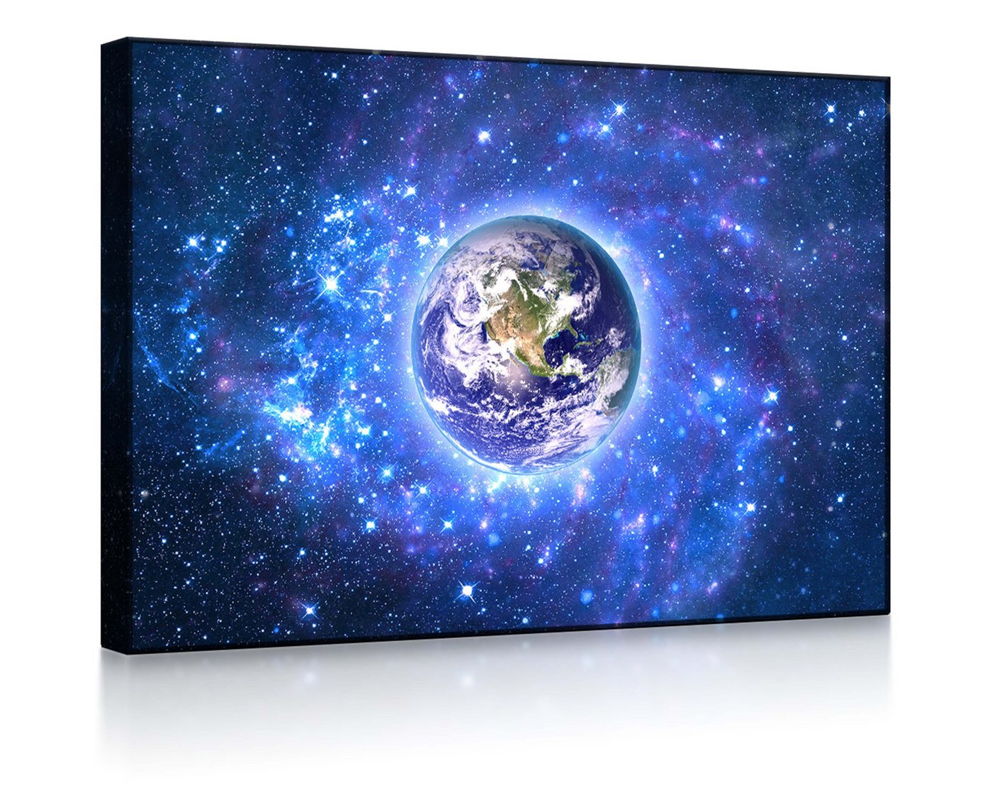lightbox-multicolor LED-Bild Planet Erde im Weltraum front lighted / 60x40cm, Leuchtbild mit Fernbedienung von lightbox-multicolor