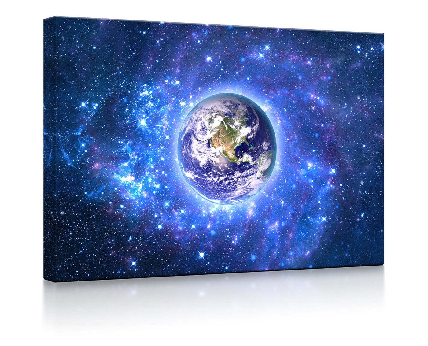 lightbox-multicolor LED-Bild Planet Erde im Weltraum fully lighted / 60x40cm, Leuchtbild mit Fernbedienung von lightbox-multicolor