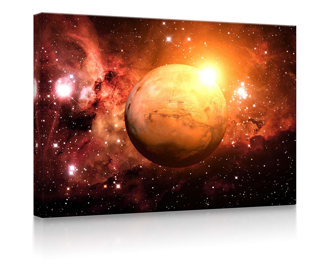 lightbox-multicolor LED-Bild Planet Mars im Universum fully lighted / 60x40cm, Leuchtbild mit Fernbedienung von lightbox-multicolor