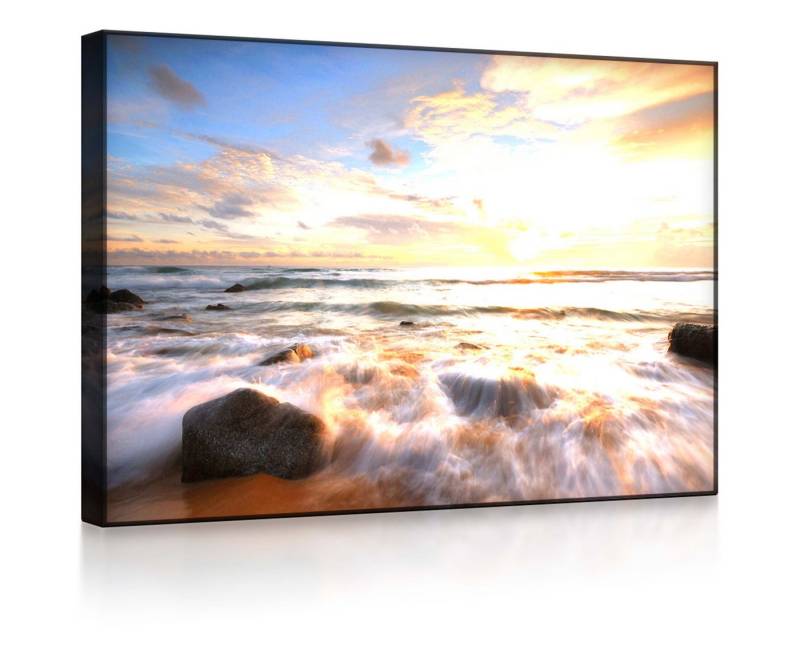 lightbox-multicolor LED-Bild Sonnenuntergang am Meer front lighted / 60x40cm, Leuchtbild mit Fernbedienung von lightbox-multicolor