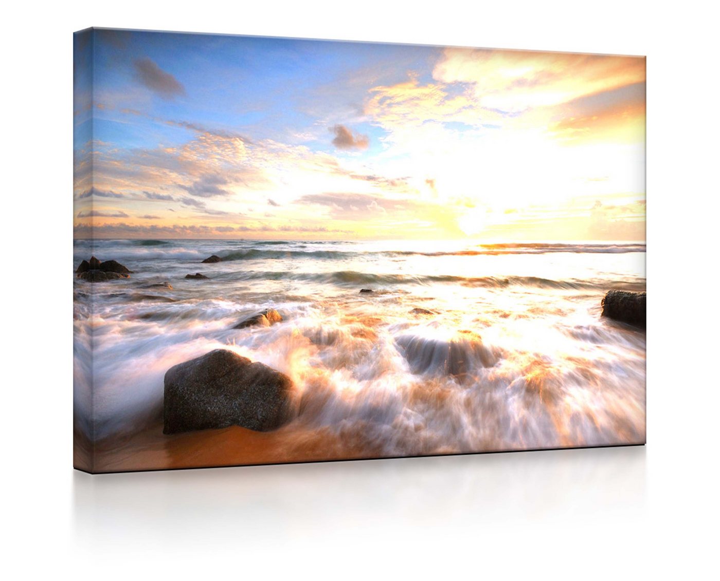 lightbox-multicolor LED-Bild Sonnenuntergang am Meer fully lighted / 60x40cm, Leuchtbild mit Fernbedienung von lightbox-multicolor