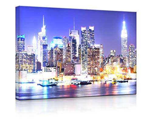 lightbox multicolor | LED Leinwandbilder | New York City Skyline | 100x70 cm | Front Lighted von lightbox multicolor