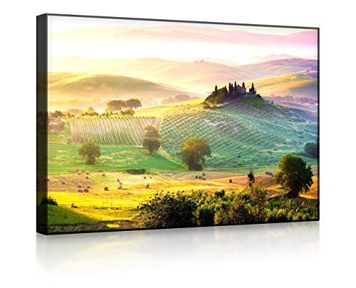 lightbox multicolor | LED Leuchtbild | Neblige Toskana Landschaft | 100x70 cm | Front Lighted von lightbox multicolor