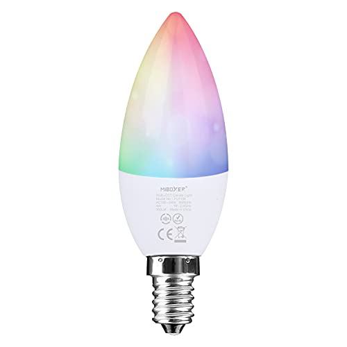 LIGHTEU®, 4W E14 Milight Miboxer Kerzenlampe WiFi 2.4G RF Fernbedienung RGBCCT LED Lampe (Fernbedienung nicht im Lieferumfang enthalten), 300LM, fut108 von lighteu