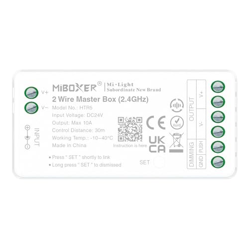 LIGHTEU®, Miboxer 2-Draht Master Box (2,4 GHz) – Intelligente Steuerzentrale für RGBW-Unterbauleuchten, HTR5 von lighteu