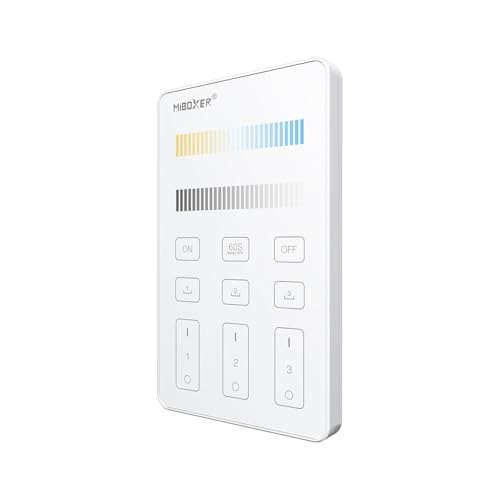 LIGHTEU®, MiBoxer 3-Zonen Panel-Fernbedienung – Dimmbare Farbtemperatursteuerung für smarte LED-Beleuchtung, U2 von lighteu