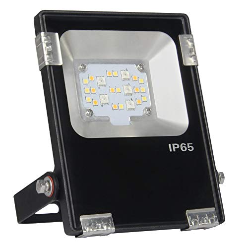 lighteu®, Miboxer 10W AC100~240V Flutlicht RGBCCT und Farbtemperatur einstellbar WiFi LED Gartenrasenleuchte LED, IP65 wasserdicht ohne Stecker futt05 von lighteu