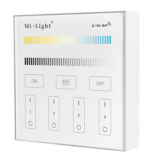 lighteu®, Miboxer DC3V Smart Panel Fernbedienung 4 Zonen 2,4 GHz RF Farbtemperatur und Helligkeit B2 von lighteu