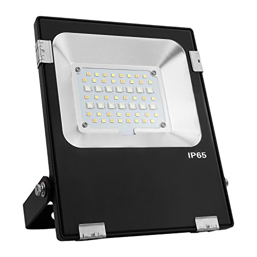 LIGHTEU®, Miboxer WLAN LED Lampe original 20W Color RGB+CCT,dimmbar,Farbwechsel Gartenleuchte,Außenstrahler Flutlicht,IP65,ohne Fernbedienung, futt04 von lighteu