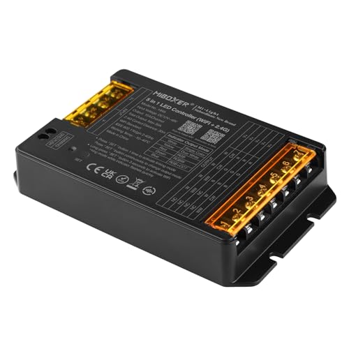 LIGHTEU®, Milight Miboxer (WiFi+2,4G) 5 in 1 LED Controller DC12 V-48 V Hohe Leistung Max. 20 A, TUYA App und Sprachsteuerung, unterstützt Push-Dimmen, HW5 von lighteu