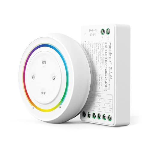 LIGHTEU®, Milight Miboxer 2,4 GHz 3 in 1 LED Streifen Controller Kits RGB RGBW RGBCCT DC12V/24V Ausgang Max. 12A, FUT037SA+ von lighteu