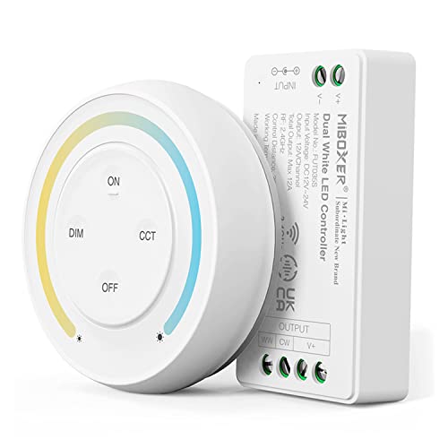 LIGHTEU®, Milight Miboxer 2,4 GHz Farbtemperatur Dual Weiß LED Streifen Controller Kits DC12V/24V Ausgang Max. 12A, FUT035SA von lighteu