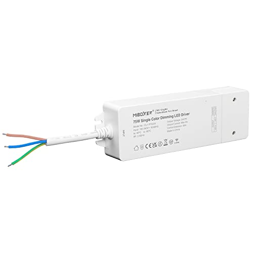 LIGHTEU®, Milight Miboxer 2,4 GHz einfarbiger Dimmer LED Treiber, 75 W 24 V CL1 -P75V24 von lighteu