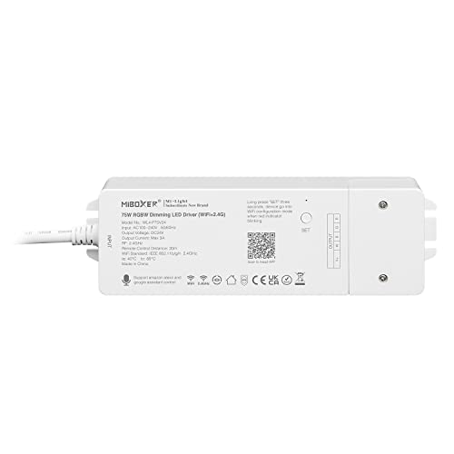 LIGHTEU®, Milight Miboxer RGBW 75W Dimmer LED Treiber (WiFi+2.4G) Amazon Alexa und Google Home Sprachsteuerung Fernbedienung und APP-Steuerung, Bluetooth 4.2, WL4-P75V24 von lighteu