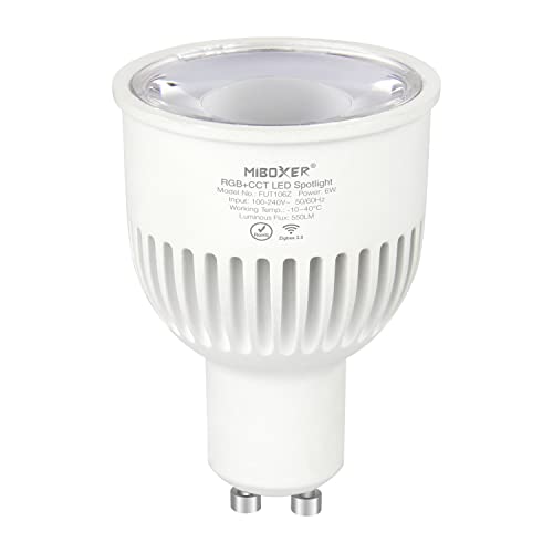 lighteu®, Milight Miboxer Zigbee3.0 RGBCCT 6W GU10 LED-Strahler kompatibel mit Zigbee Amazon Echo Plus APP/Sprachsteuerung, FUT106Z von lighteu