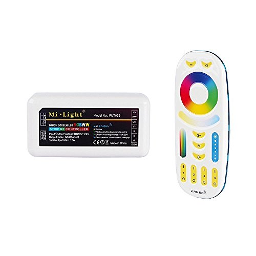 lighteu®, Miboxer RGBCCT Steuerpult drahtloses WiFi Steuermodul LED Steuerpult Wlan 2.4G RGB und RGBCCT Fernsteuerung (FUT092+fut039) von lighteu