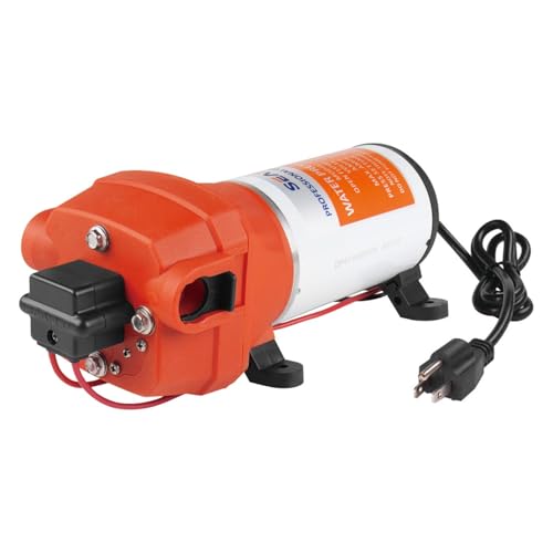 LIGHTEU®, Seaflo 220V 17,0 LPM 2,8 bar 41S Selbstansaugend mit Bypass Membranpumpe für Wasser bei Bedarf Membranpumpe für Wohnmobil Camper SFDPA2-045-040-41 von lighteu